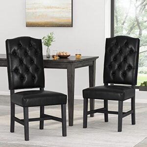 Christopher Knight Home Hyvonen Dining Chair, Midnight Black + Gray