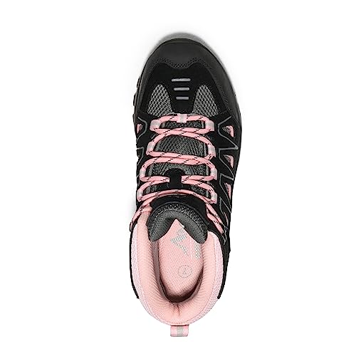 NORTIV 8 Womens Waterproof Hiking Boots Low Top Lightweight Outdoor Trekking Camping Trail Hiking Boots Size 8.5 M US SNHB211W, Black/Pink