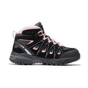 NORTIV 8 Womens Waterproof Hiking Boots Low Top Lightweight Outdoor Trekking Camping Trail Hiking Boots Size 8.5 M US SNHB211W, Black/Pink