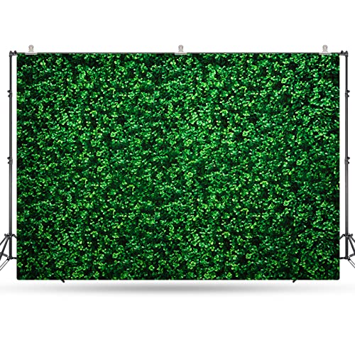 WENMER 5 x 7ft Green Leaves Photography Backdrop Green Grass Wall Fabric Backdrop for Baby Shower Wedding Birthday Party Decoration Background Photo Studio