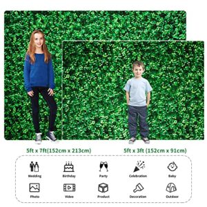 WENMER 5 x 7ft Green Leaves Photography Backdrop Green Grass Wall Fabric Backdrop for Baby Shower Wedding Birthday Party Decoration Background Photo Studio