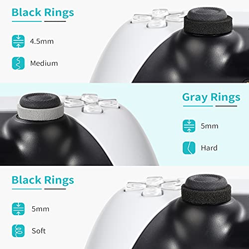 TiMOVO Precision Rings, [12 Pack] Aim Assist Rings Motion Control for Playstation 5(PS5), Steam Deck, Xbox One, Switch, Switch OLED, Switch Pro Controller, 3 Different Strengths, Black & Gray