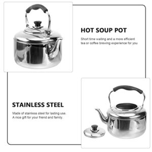 DOITOOL 5. 5L Tea Kettle Stovetop Tea Pot Stovetop Whistling Tea Kettle Stainless Steel Hot Water Teapot Heating Water Container with Handle for Home Gas Stovetop