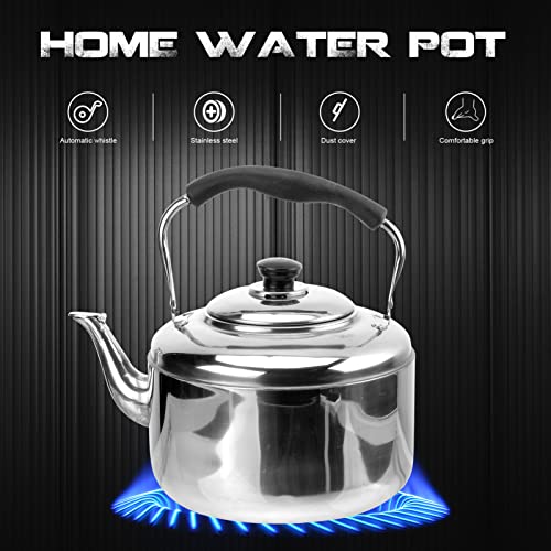 DOITOOL 5. 5L Tea Kettle Stovetop Tea Pot Stovetop Whistling Tea Kettle Stainless Steel Hot Water Teapot Heating Water Container with Handle for Home Gas Stovetop