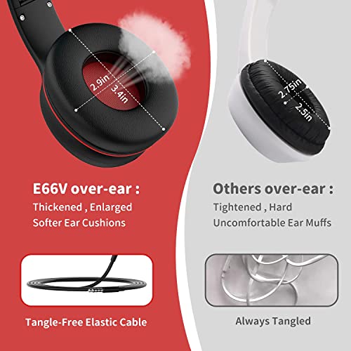 Kids Headphones, 85dB Volume Limiting - Toddler Headphones for Detachable Cat Ear, Wired Headphones with Sharing Splitter, Foldable Stereo Over-Ear Headphones for School/Travel/iPad/Kindle (black)