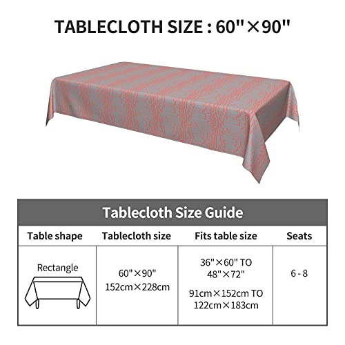 HJBJKBKSDA Mother's Day Table Cloth - Basalt Orange Washable Microfiber Tablecloth Decorative Table Covers for Holiday Party Kitchen Dinning 60 X 90 Inch