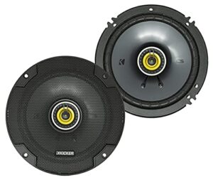 kicker csc65 cs series 6.5 inch 300 watt 4 ohm 2-way car audio coaxial speakers system with polypropylene cone, pei tweeters & evc technology, pair (renewed)