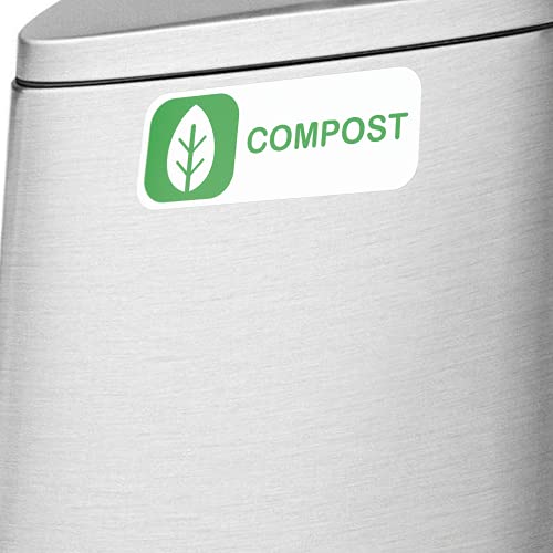 Garbage Trash Recycle Compost Stickers - 3 Durable Vinyl Labels for Effortless Bin Labeling (6" x 2.25") by Flippin Stickers