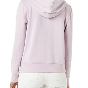 Amazon Essentials Women's Classic-Fit Long-Sleeve Open V-Neck Hooded Sweatshirt, Lilac, X-Large