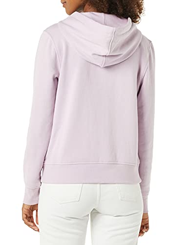 Amazon Essentials Women's Classic-Fit Long-Sleeve Open V-Neck Hooded Sweatshirt, Lilac, X-Large
