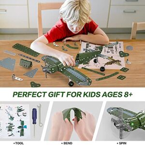 Lucky Doug Building Toys Airplane Model Set -258 Pieces DIY Building Stem Projects Toys for Kids Boys Ages 8-12 and Older,Building Assembly Science Educational Toys Set Gifts for Model Aircraft Fan