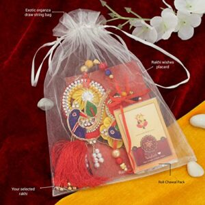 TIED RIBBONS Rakhi for Brother and Bhabhi Gift Set | Bhai Bhabhi Rakhi Set | Rakhi Card | Roli Chawal Tika - Raksha bandhan Rakhi for Bhaiya Bhabhi Rakhi | Lumba Rakhi for Bhabhi