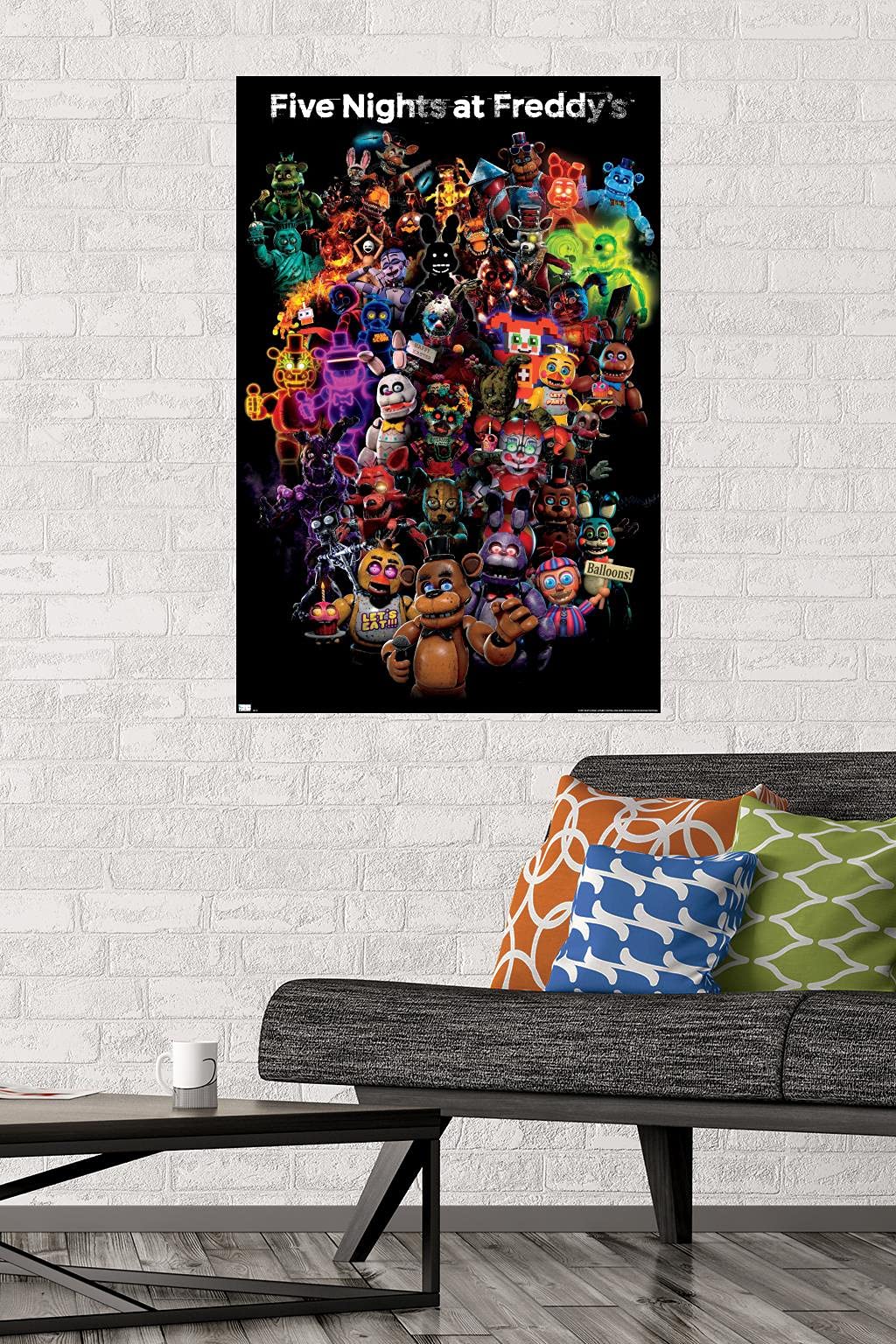 Trends International Five Nights at Freddy's: Special Delivery-Collage Wall Poster, 22.375" x 34", Unframed Version, Bathroom