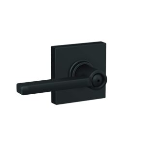 schlage f40 lat 622 col latitude lever with collins trim bed & bath privacy door lock, matte black