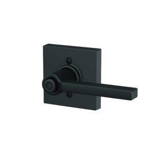 SCHLAGE F40 LAT 622 COL Latitude Lever with Collins Trim Bed & Bath Privacy Door Lock, Matte Black