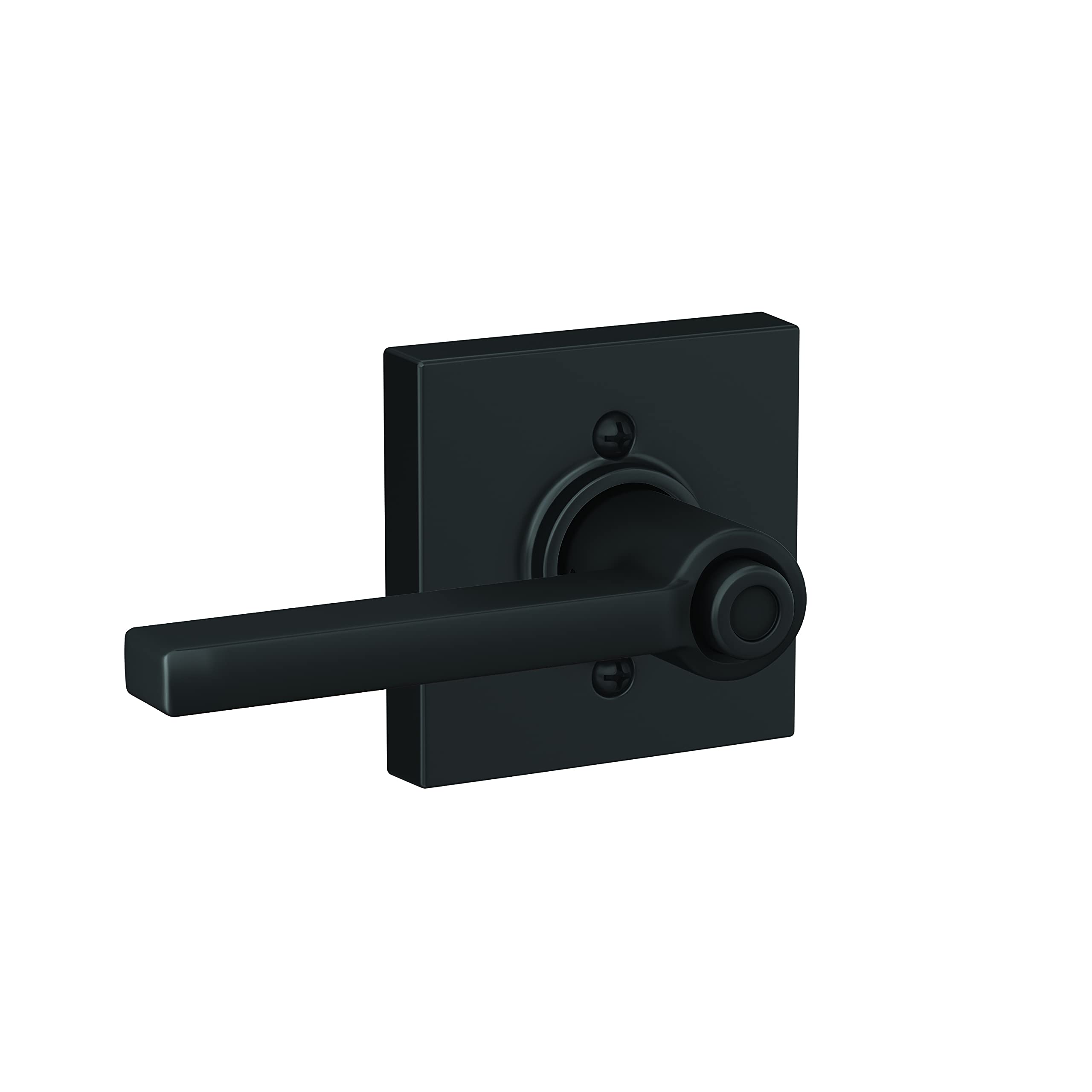 SCHLAGE F40 LAT 622 COL Latitude Lever with Collins Trim Bed & Bath Privacy Door Lock, Matte Black