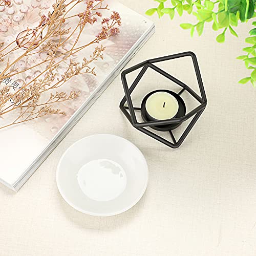 JuxYes Euro Metal Oil Burner Wax Warmer, Delicate Romantic Ceramic Tealight Candle Holder Oil Burner, Fragrance Warmer Aromatherapy Wax Candle Tart Burner Warmer Diffuser for Home Bedroom Décor