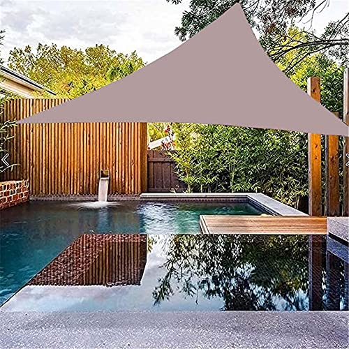 JLCP Waterproof Triangle Sun Shade Sail 4 X 4 X 5.7 M, 90% UV Block Canopy for Patio, Right Angle Garden Shade Sails with 3 Ropes,Sunshade Awnings for Outdoor Camping Lawn,Light Brown