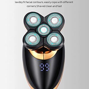 Electric Shavers for Men - 5 in 1 Bald Head Shavers for Men, 5D Floating Cordless USB Rechargeable Rotary Razor Multifunctional Grooming Kit Beard Trimmer Waterproof Wet and Dry with LED Display