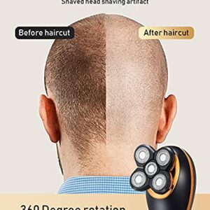 Electric Shavers for Men - 5 in 1 Bald Head Shavers for Men, 5D Floating Cordless USB Rechargeable Rotary Razor Multifunctional Grooming Kit Beard Trimmer Waterproof Wet and Dry with LED Display