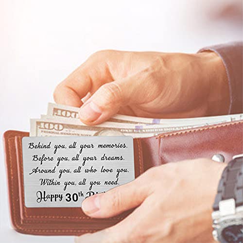 30th Year Old Happy Birthday Gifts, Funny 30th Birthday Gifts for Women Men Him Her, Engraved Wallet Insert Card Decorations Present