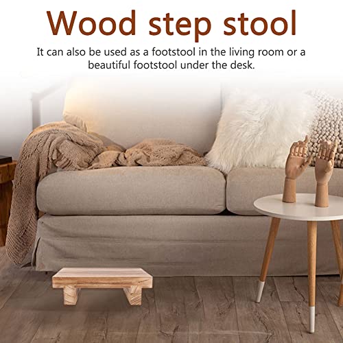 DENPETEC Wooden Utility Step, Toddler Step Stool for Kids, Bathroom Potty Stool, Kitchen Stool, Bed Stool for Bedroom, Children's Stool