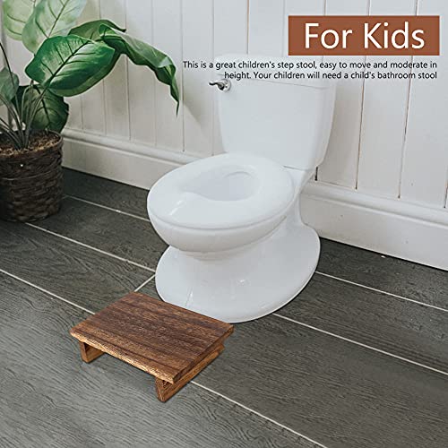 DENPETEC Wooden Utility Step, Toddler Step Stool for Kids, Bathroom Potty Stool, Kitchen Stool, Bed Stool for Bedroom, Children's Stool