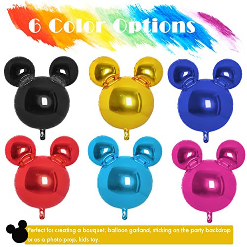 Black Mouse Balloons 4pcs Mouse Birthday Party Supplies Mouse Party Decorations 24inch Mouse Foil Balloons for 1st Birthday, Oh Twoodles, Baby Shower, New Year's Eve, Halloween Party Decorations