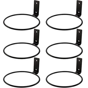 fasmov 6 pack 6 inch flower pot holder ring wall mounted flower pot holder ring plant hanger, wall bracket for indoor and outdoor use, black