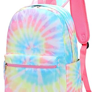 Bluboon School Backpack for Girls Teens Bookbag Set Laptop Backpack Lunch Box with Pencil Bag (Tie dye Pink)