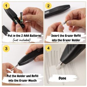 Mr. Pen- Electric Eraser Kit, 36 Eraser Refills and 1 Brush, Battery Operated Eraser for Artists, Electric Pencil Eraser, Drawing