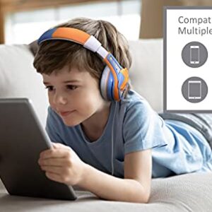 eKids Blippi Headphones for Kids, Wired Headphones for School, Home or Travel, Tangle Free Stereo Headphones with Parental Volume Control, Connect via 3.5mm Jack