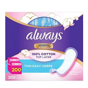always advanced thin daily liners (200 count)