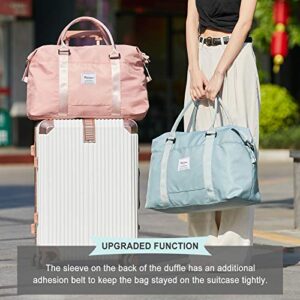 HYC00 Travel Duffel Bag, Sports Tote Gym Bag, Shoulder Weekender Overnight Bag for Women,Beige Large