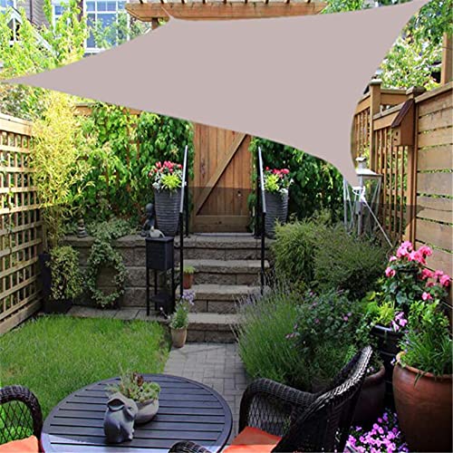 Garden Rectangle Sun Shade Sail, 95% Shading Rate Sunscreen Canopy Waterproof 2X5m Sun Shade Awning 90% UV Block,with 4 Rope,for Outdoor Patio Beach Camping Backyard Lawn,Light Brown
