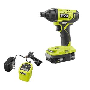 ryobi one+ 18 volt cordless 1/4 in. impact driver kit, includes 1.5ah battery and charger (pido1kmx) (renewed)