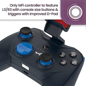 Rotor Riot Mfi Certified Gamepad Controller for iOS iPhone – Licensed Alpine F1 Edition - Wired with L3 + R3 Buttons, Power Pass Through Charging, 8 Way D-Pad, and redesigned ZeroG Mobile Device