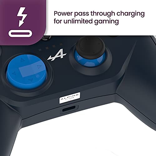 Rotor Riot Mfi Certified Gamepad Controller for iOS iPhone – Licensed Alpine F1 Edition - Wired with L3 + R3 Buttons, Power Pass Through Charging, 8 Way D-Pad, and redesigned ZeroG Mobile Device