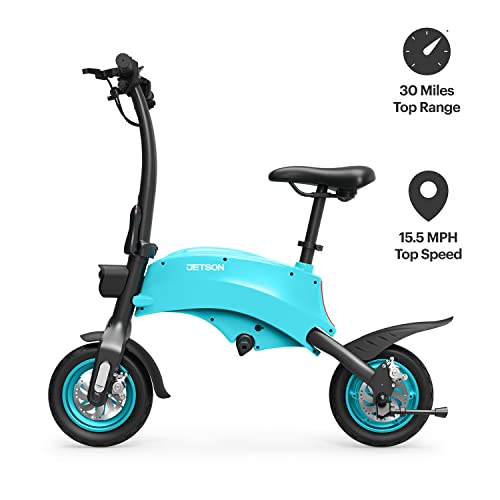 Jetson LX10 Folding Electric Ride-On - Includes Easy Folding Mechanism, 250 Watt Motor, Top Speed of 15.5 mph, Twist Throttle, 10" Wheels, With Pegs, Blue, JLX10-BLU