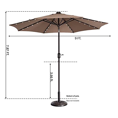 Pure Garden 618006WCY Patio Umbrella, Brown