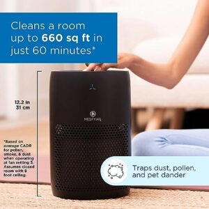 Medify Air MA-22 Air Purifier with H13 True HEPA Filter | 330 sq ft Coverage | for Allergens, Wildfire Smoke, Dust, Odors, Pollen, Pet Dander | Quiet 99.7% Removal to 0.1 Microns | Black, 2-Pack