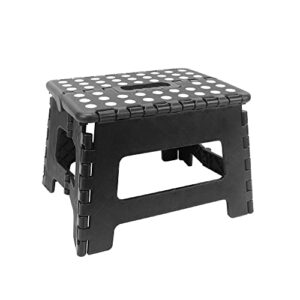 inspiretag foldable step stool, collapsible step stools for adults, foldable step stool for kids, foldable stool, portable stool, kids step stools, step stool folding for storage - inky black 9"