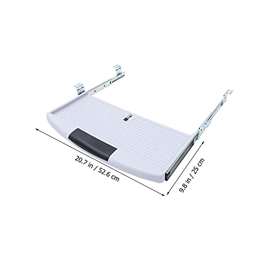 NUOBESTY Desk Keyboard Tray Keyboard Tray Under Desk Out Underdesk Keyboard Drawer Under Table Desk Keyboard Organizer with Sliding Mount System for Office Home Typing Grey Computer Keyboard Stand