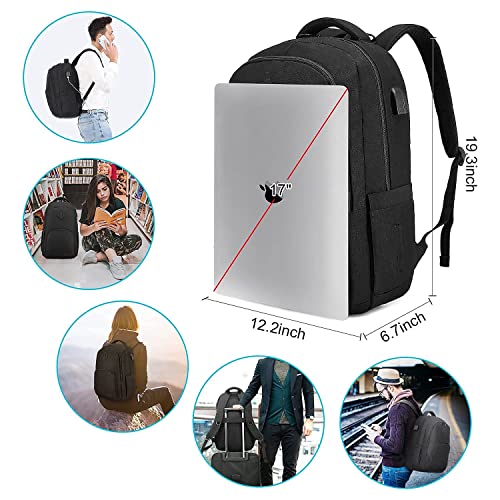 LOVEVOOK Laptop Backpack for Women Men, Classical 17" Laptop Bag for Work Travel, Fashion Daypack