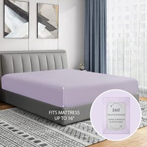 Cathay Home Essentials Ultra Soft Hypoallergenic Wrinkle Resistant Double Brushed Microfiber Bedding Sheet Set, Lavender,3 pcs, Twin