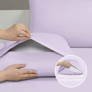 Cathay Home Essentials Ultra Soft Hypoallergenic Wrinkle Resistant Double Brushed Microfiber Bedding Sheet Set, Lavender,3 pcs, Twin