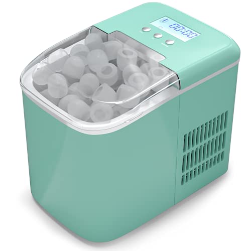 ARLIME Portable Ice Maker Machine, 26Lbs/24H Self-Cleaning Ice Maker, 9 Ice Cubes S/L Ready in 6 Mins, Small Cube Ice Maker with Ice Scoop and Basket, for Home/Kitchen/Office/Bar/RV(Green)