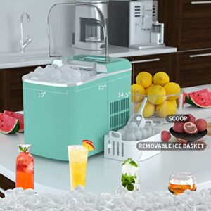 ARLIME Portable Ice Maker Machine, 26Lbs/24H Self-Cleaning Ice Maker, 9 Ice Cubes S/L Ready in 6 Mins, Small Cube Ice Maker with Ice Scoop and Basket, for Home/Kitchen/Office/Bar/RV(Green)