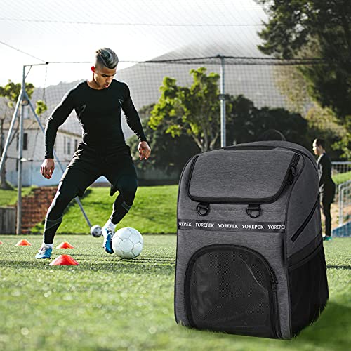 YOREPEK Soccer Bag, Soccer Backpack with Ball Compartment for Men and Women Fit Basketball Volleyball, Large Capacity Sports Equipment Bags Gift to Gym Outdoor Camping, Black