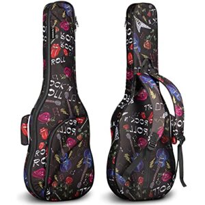 cahaya electric guitar bag rose printing soft guitar case 8mm padding gig bag backpack with handle loop cy0267